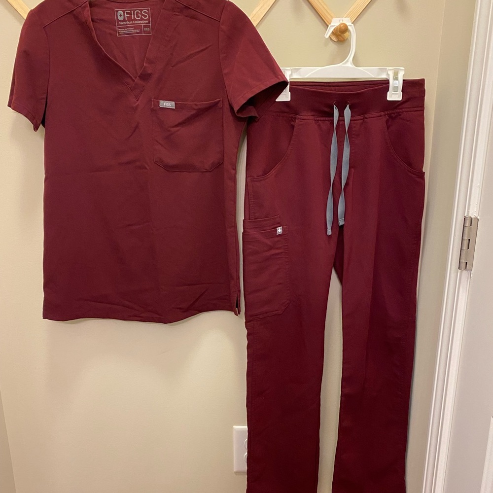 figs maroon xxs scub set - Picture 4 of 4